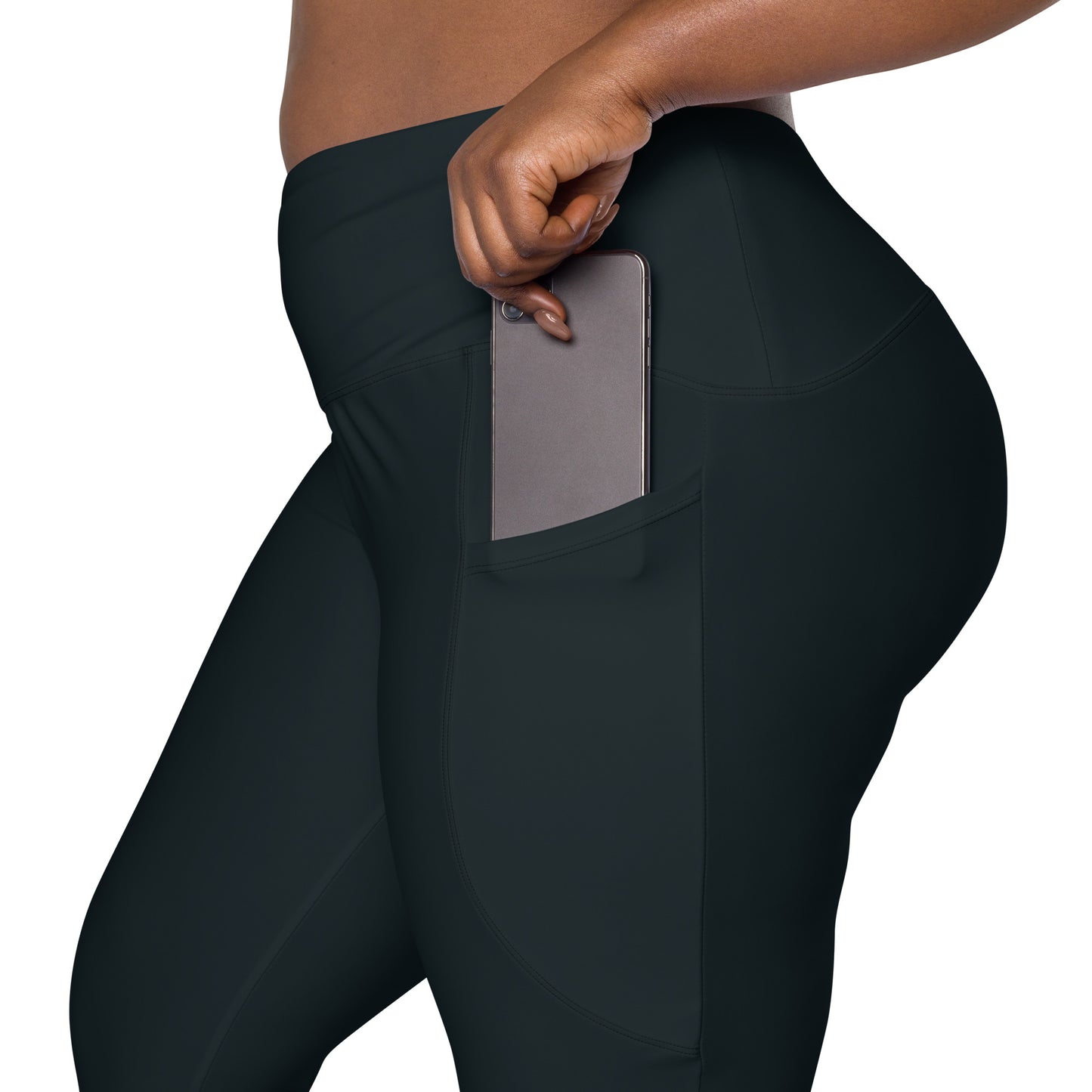 Active Leggings in (Black) with pockets -'Recycled' Soft and stretchy fabric with a mild compression feel.
