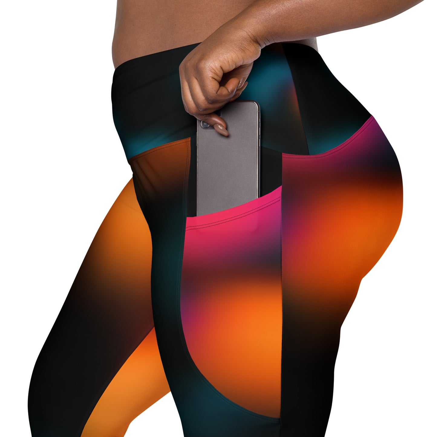 Active Leggings with Pockets (Black & Solar Print)