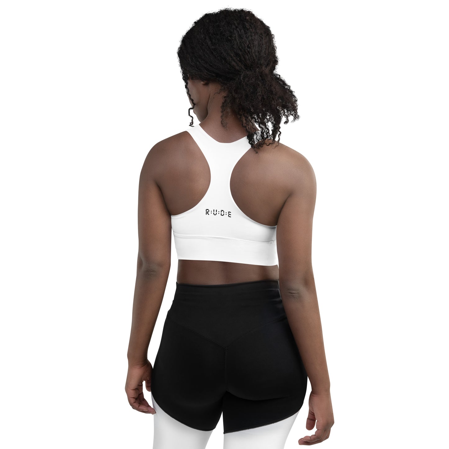Longline sports bra in white (a perfect match with our Sports Leggings).