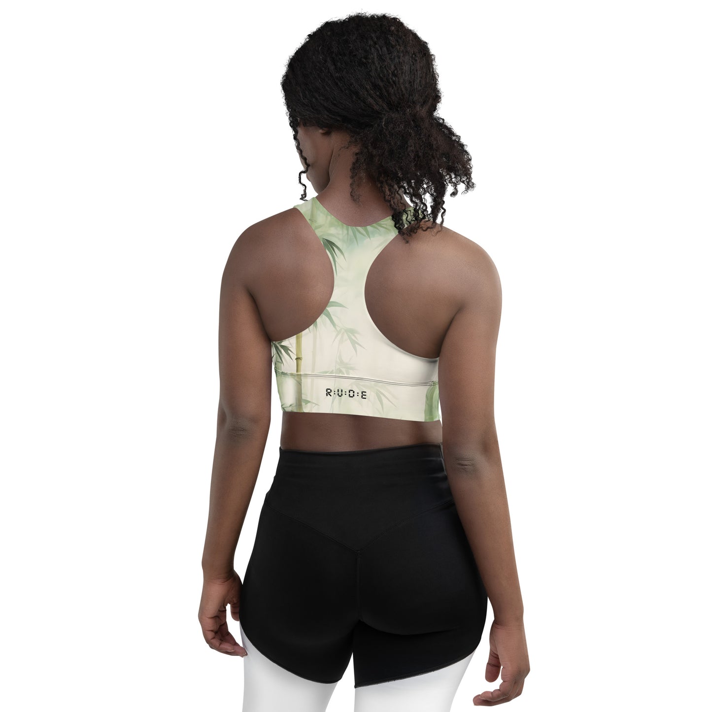 Active Longline sports bra in Bamboo pattern, a perfect match with our Active Essential Yoga Leggings.