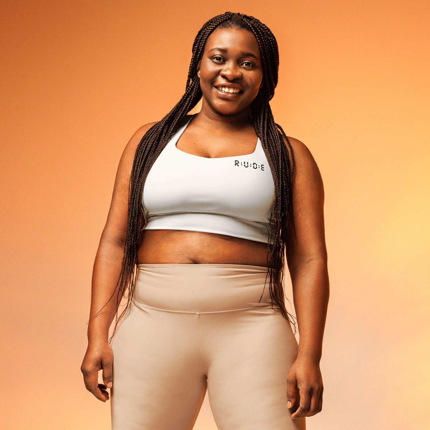 Longline sports bra in white (a perfect match with our Sports Leggings).