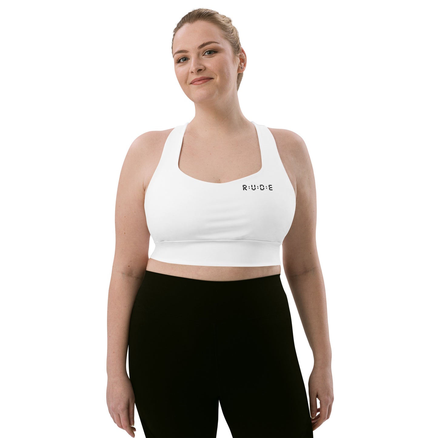 Longline sports bra in white (a perfect match with our Sports Leggings).
