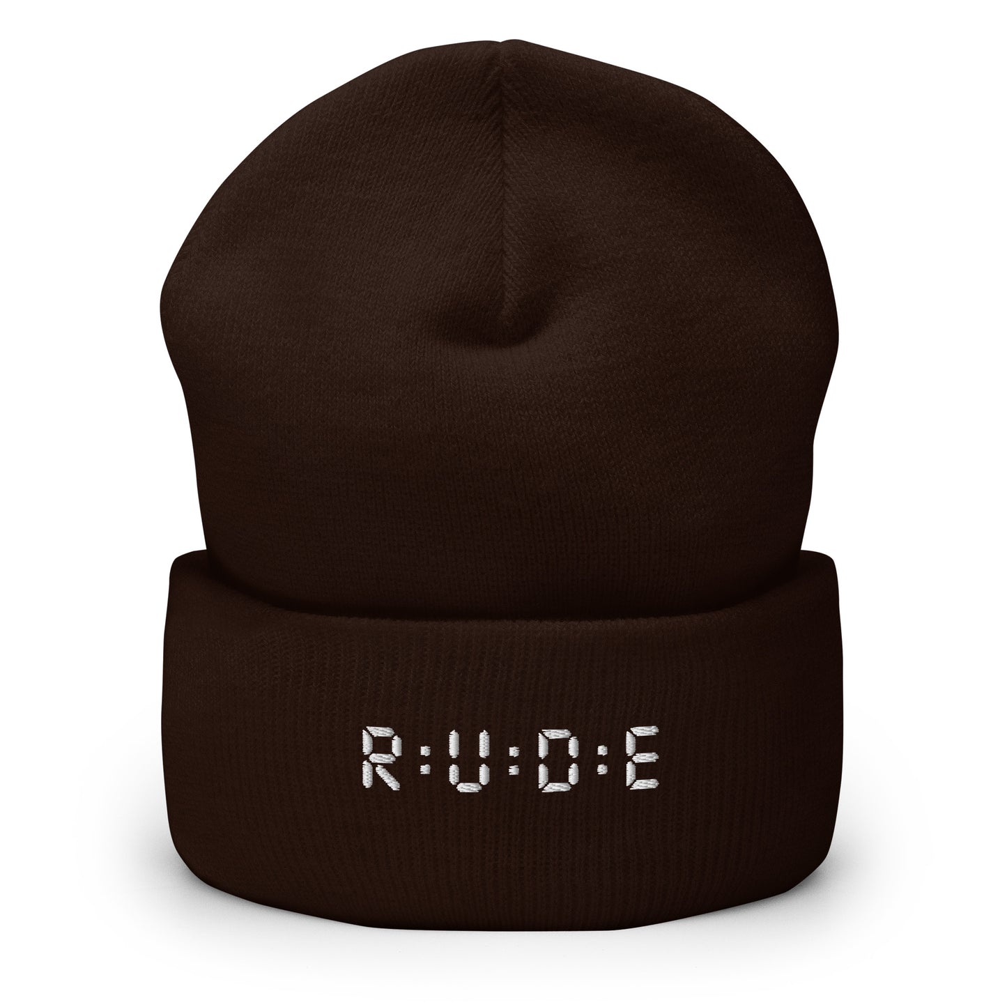 Cuffed Beanie hat. (with WHITE EMBROIDERED logo. Available in 8 colours