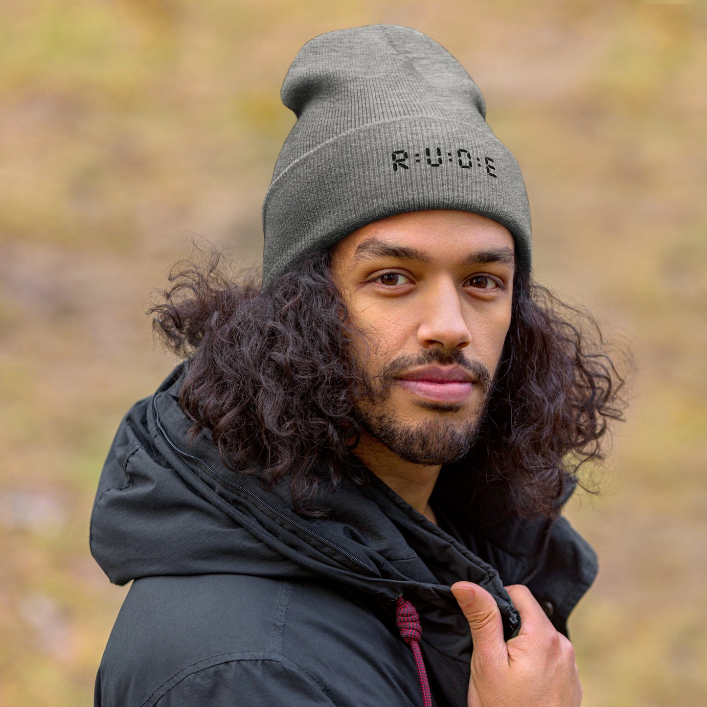 Cuffed Beanie hat. (with WHITE EMBROIDERED logo. Available in 8 colours