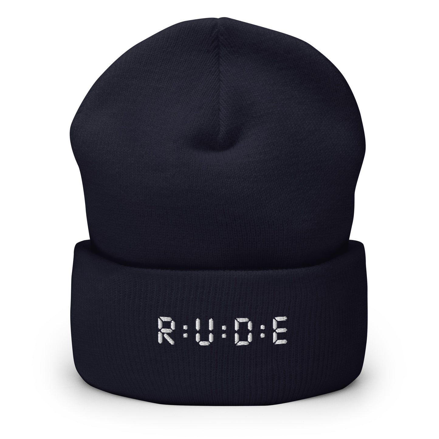 Cuffed Beanie hat. (with WHITE EMBROIDERED logo. Available in 8 colours