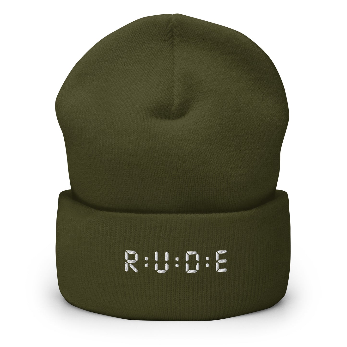Cuffed Beanie hat. (with WHITE EMBROIDERED logo. Available in 8 colours