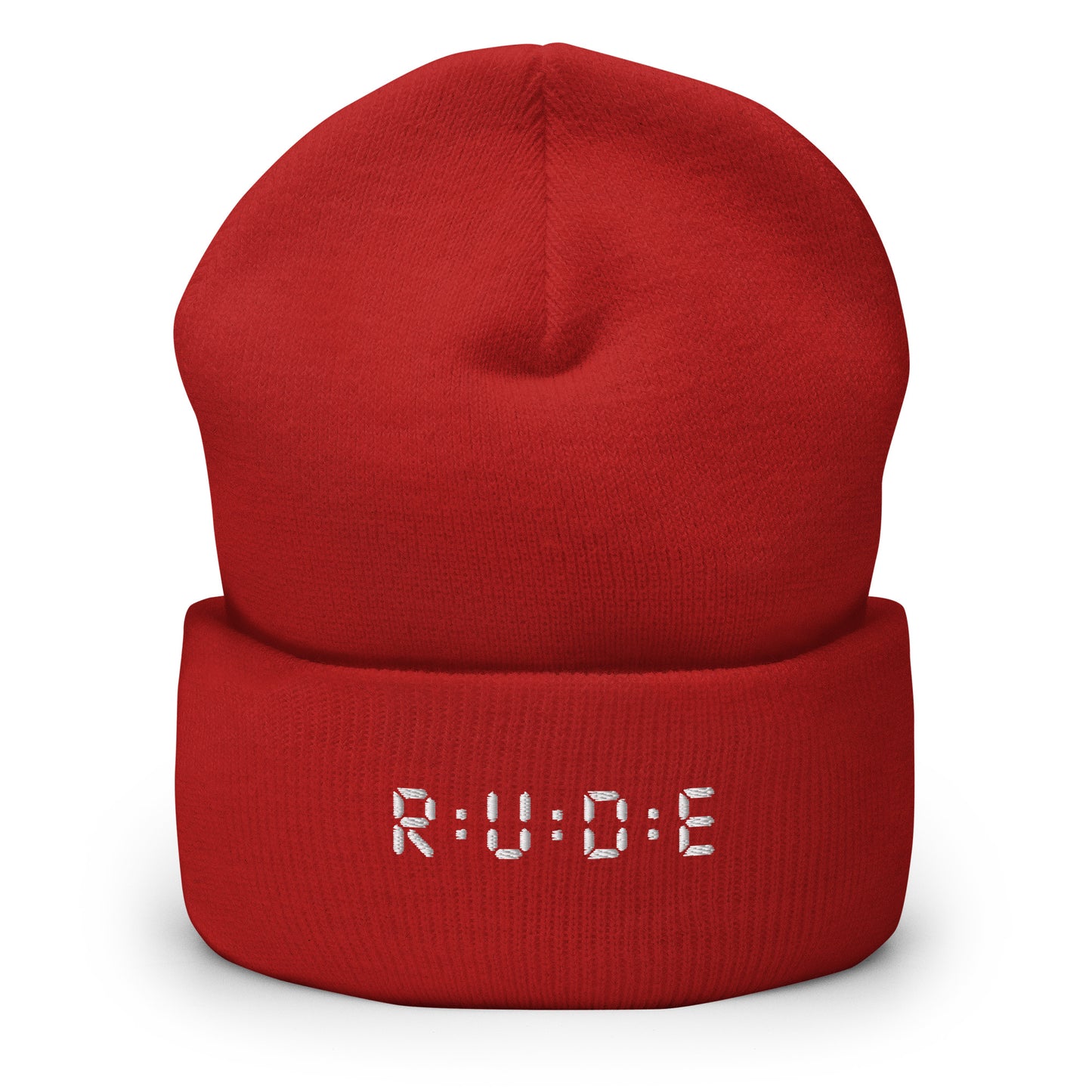 Cuffed Beanie hat. (with WHITE EMBROIDERED logo. Available in 8 colours