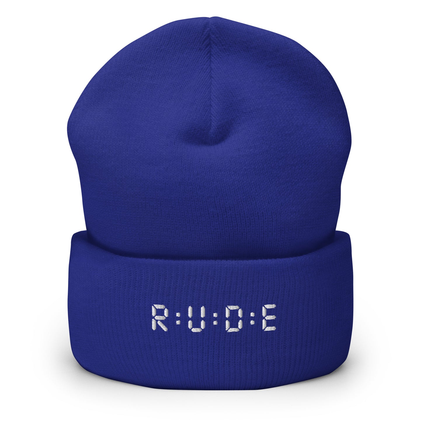 Cuffed Beanie hat. (with WHITE EMBROIDERED logo. Available in 8 colours
