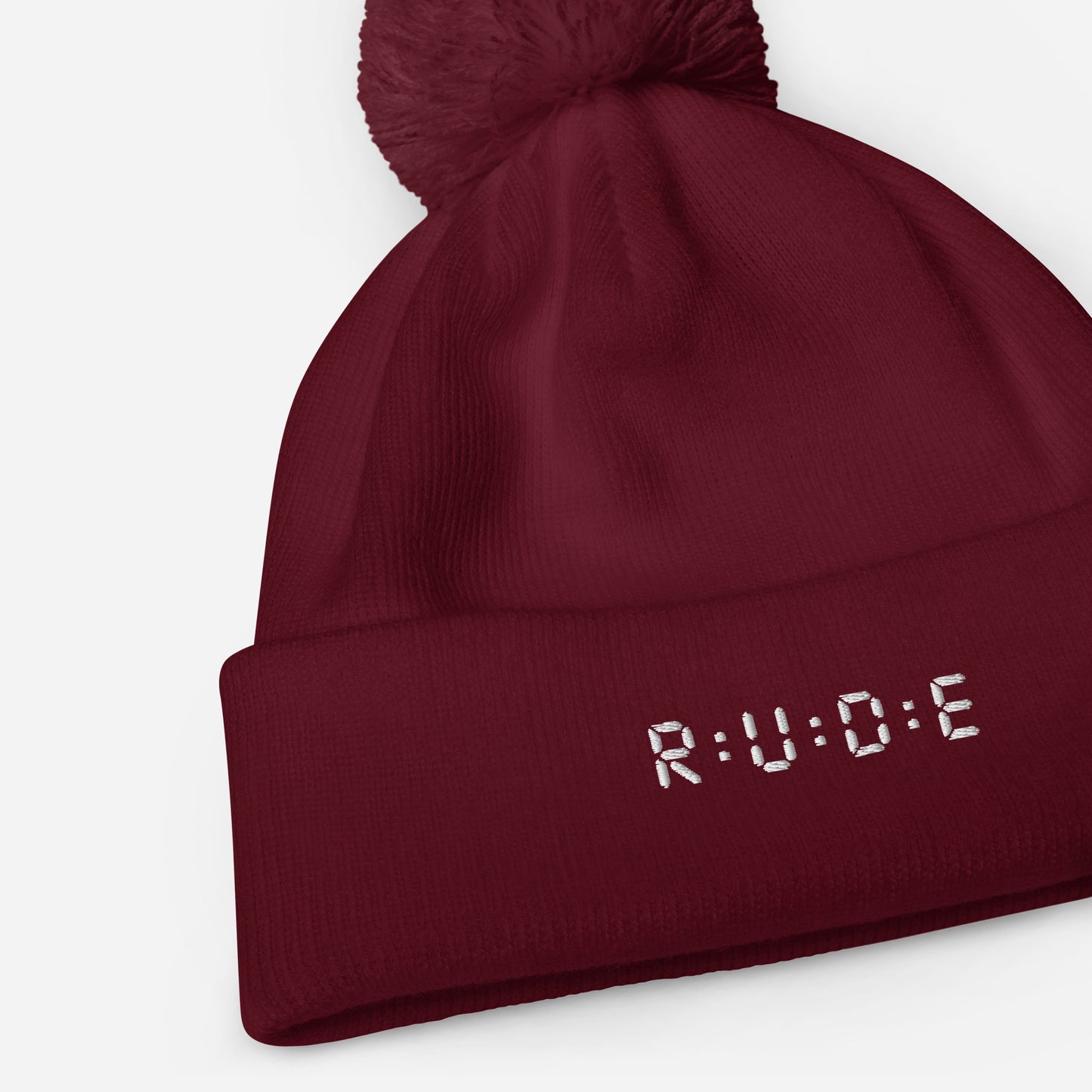 One size, Pom Pom Beanie (with EMBROIDERED logo. Available in 6 colours