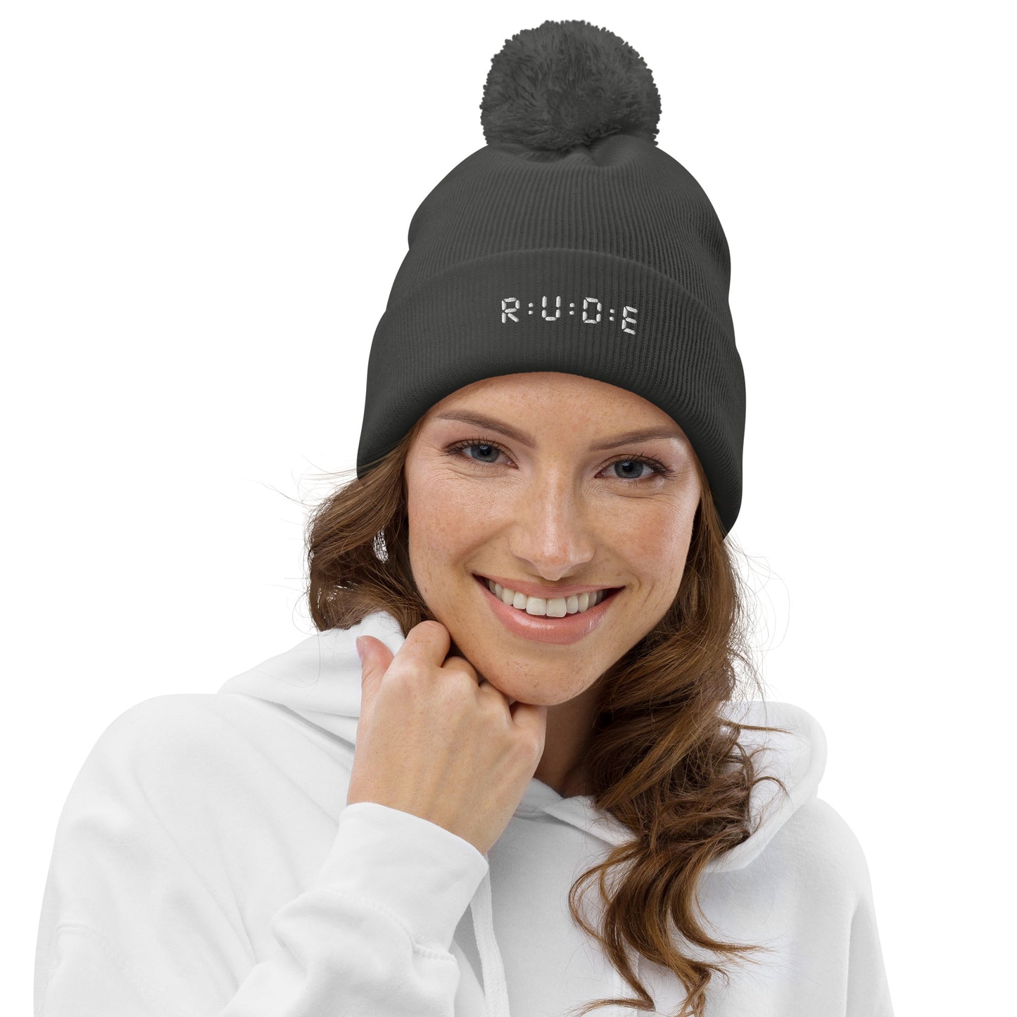 One size, Pom Pom Beanie (with EMBROIDERED logo. Available in 6 colours