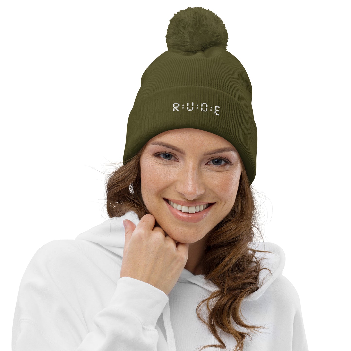 One size, Pom Pom Beanie (with EMBROIDERED logo. Available in 6 colours