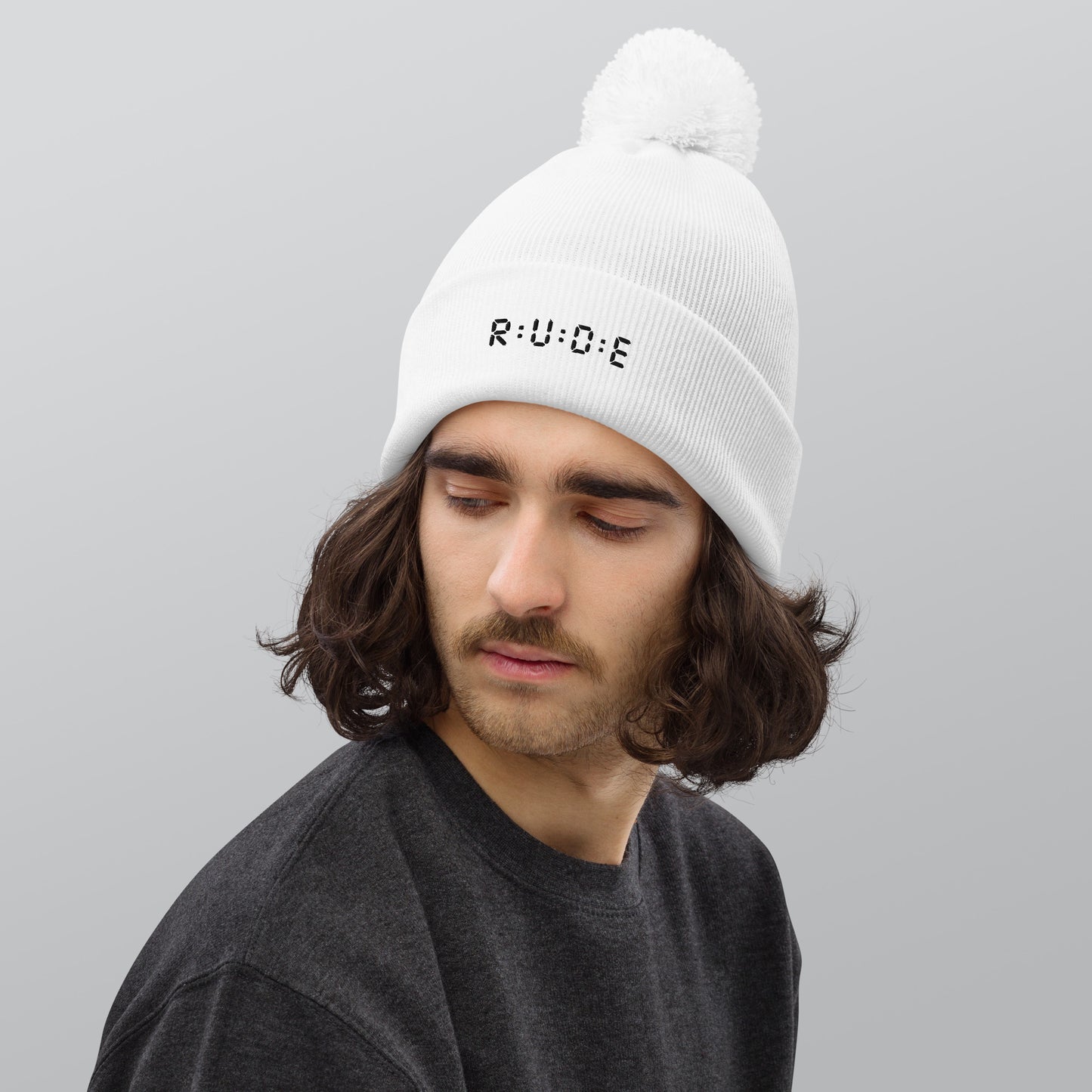 One size, Pom Pom Beanie (with EMBROIDERED logo. Available in 6 colours