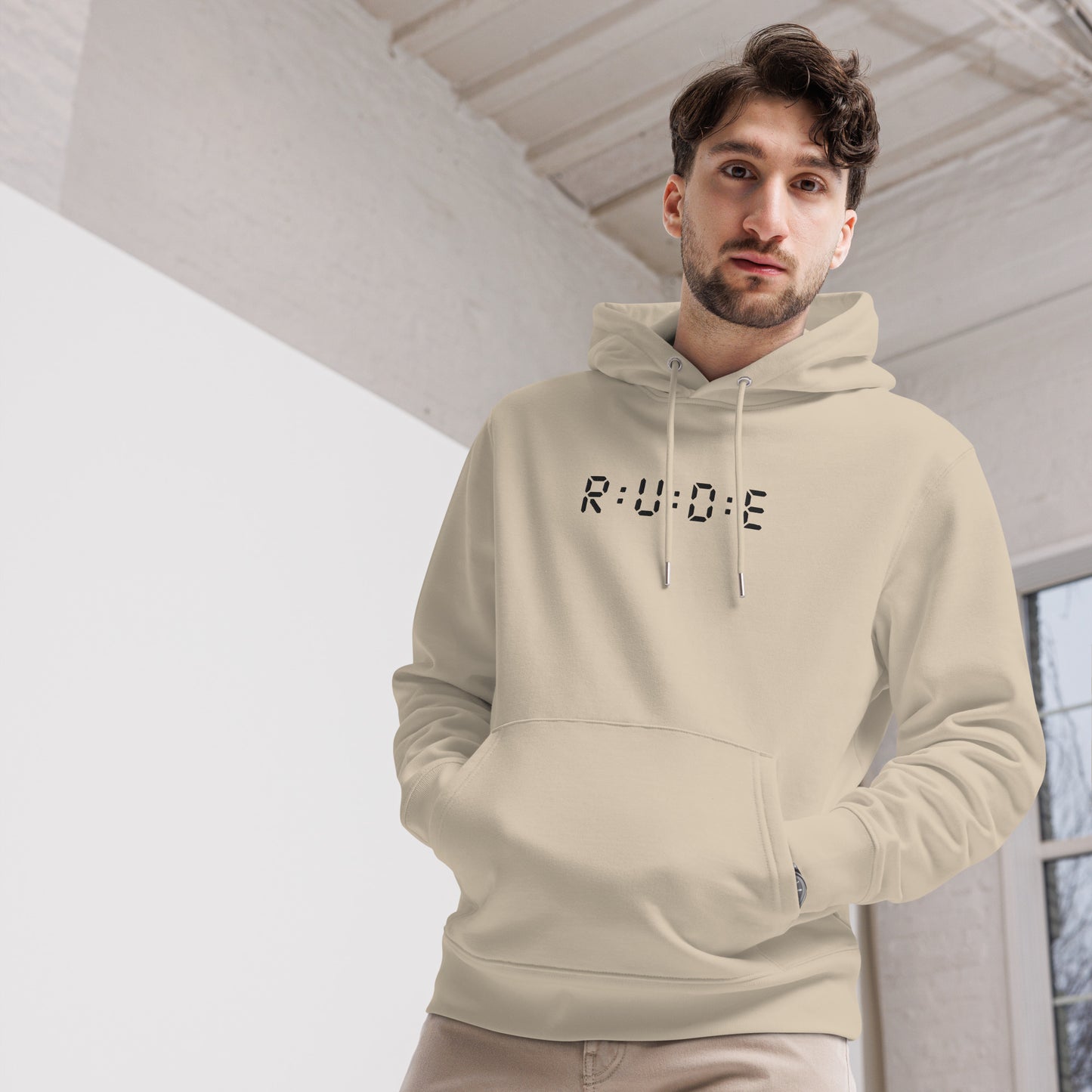350gsm luxury cosy eco hoodie (with EMBROIDERED Black logo detail to front and printed logo to back). 85% COTTON, available in 3 colours.