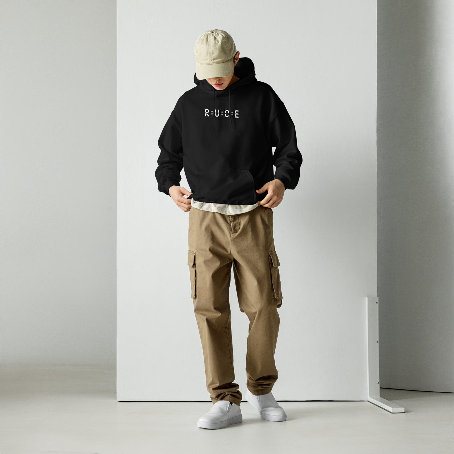 271gms blend Hoodie with drawcord (with PRINTED white logo detail to front and back) 50% COTTON 50% polyester. Available in 4 colours.
