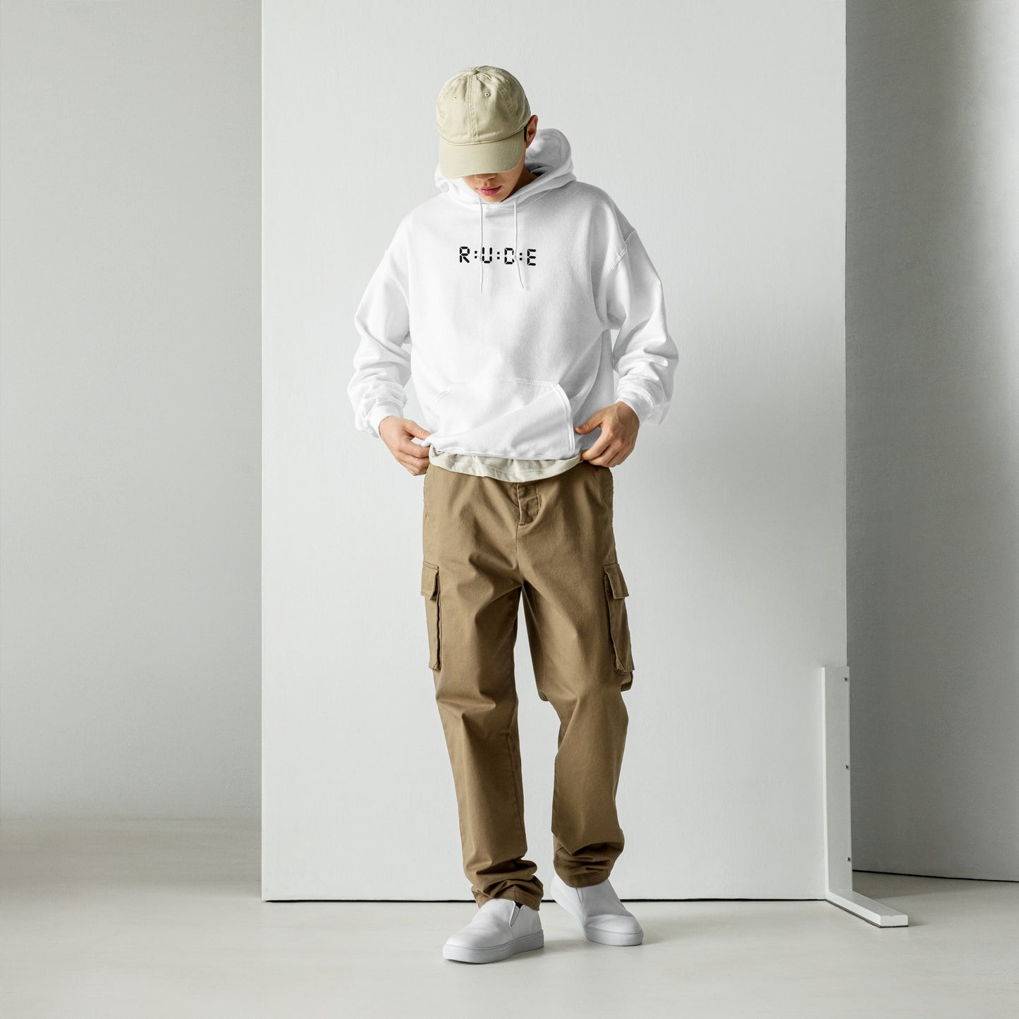 271gms blend Hoodie with drawcord (with PRINTED white logo detail to front and back) 50% COTTON 50% polyester. Available in 4 colours.