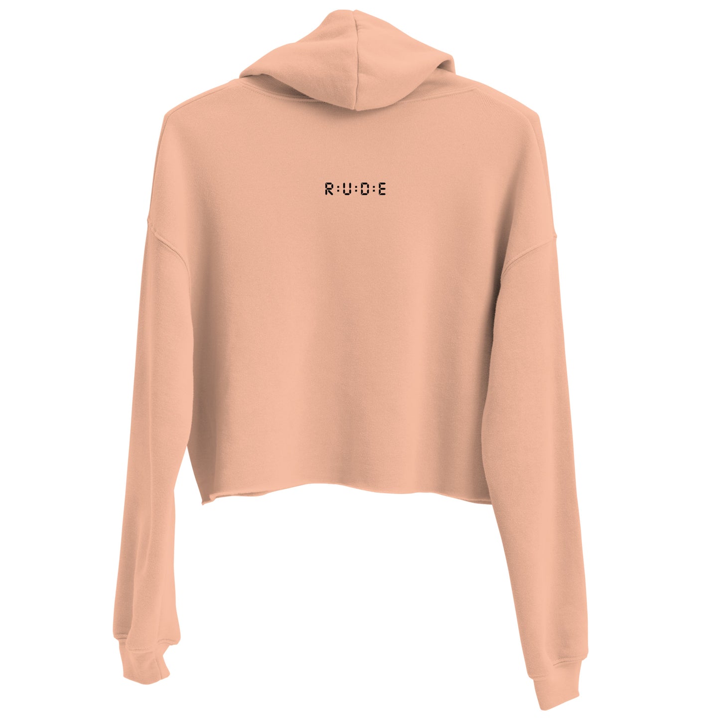 High Fashion Crop Hoodie with printed logo.