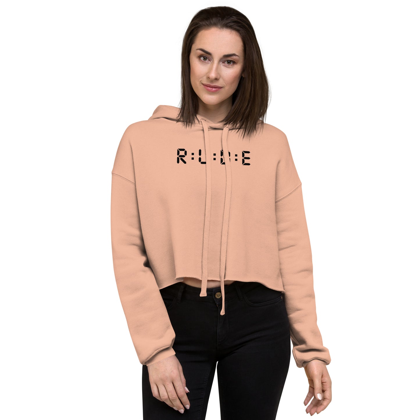 High Fashion Crop Hoodie with printed logo.