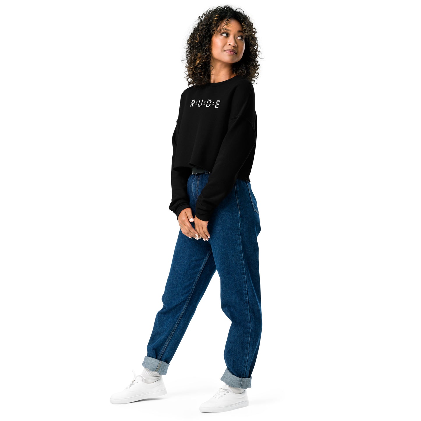 Crop Sweatshirt with Embroidered Logo.
