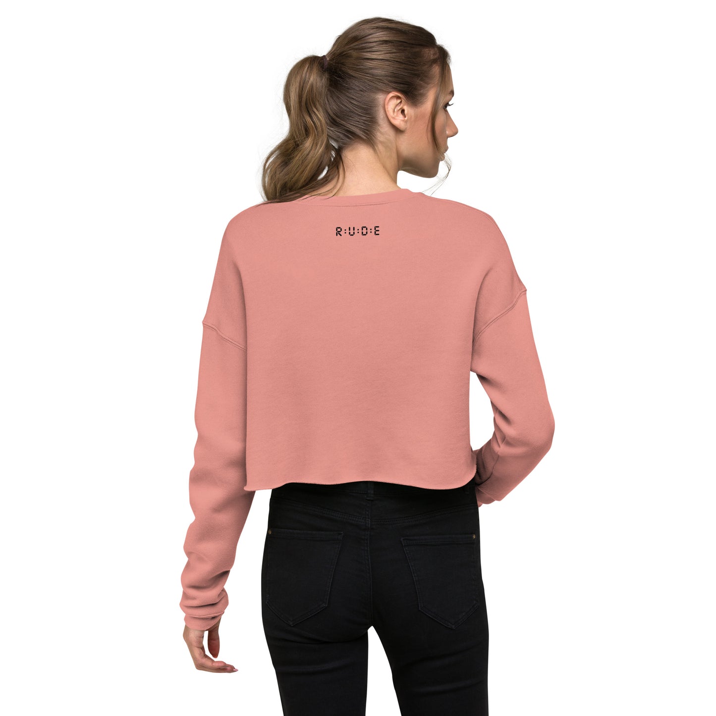 Crop Sweatshirt with Embroidered Logo.