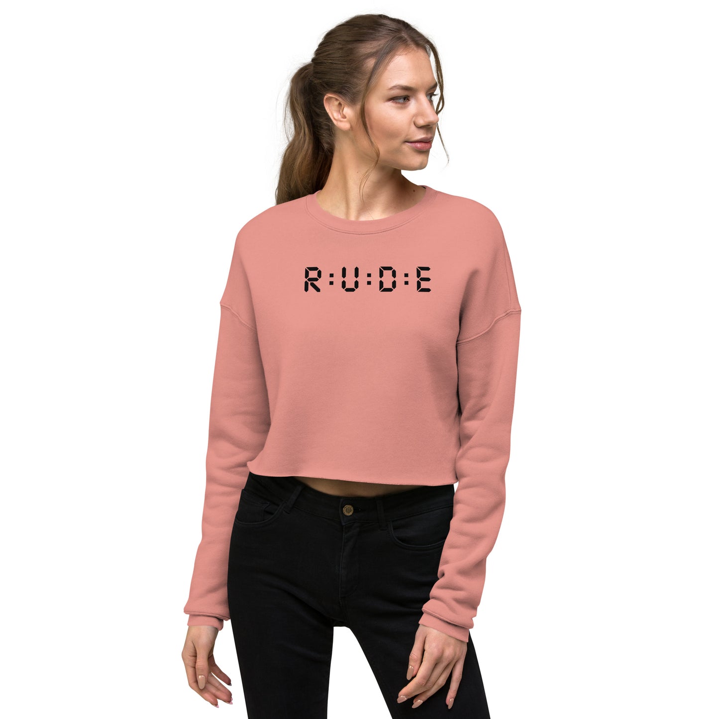 Crop Sweatshirt with Embroidered Logo.
