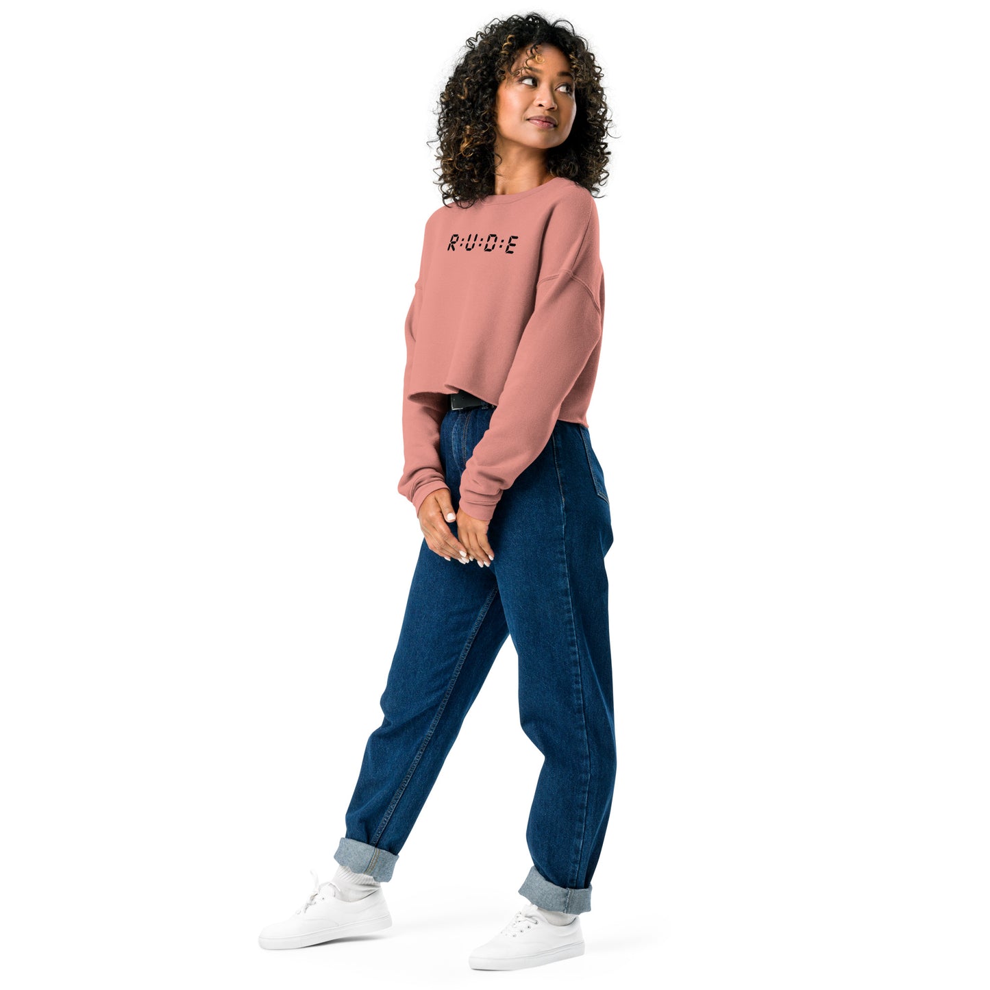 Crop Sweatshirt with Embroidered Logo.