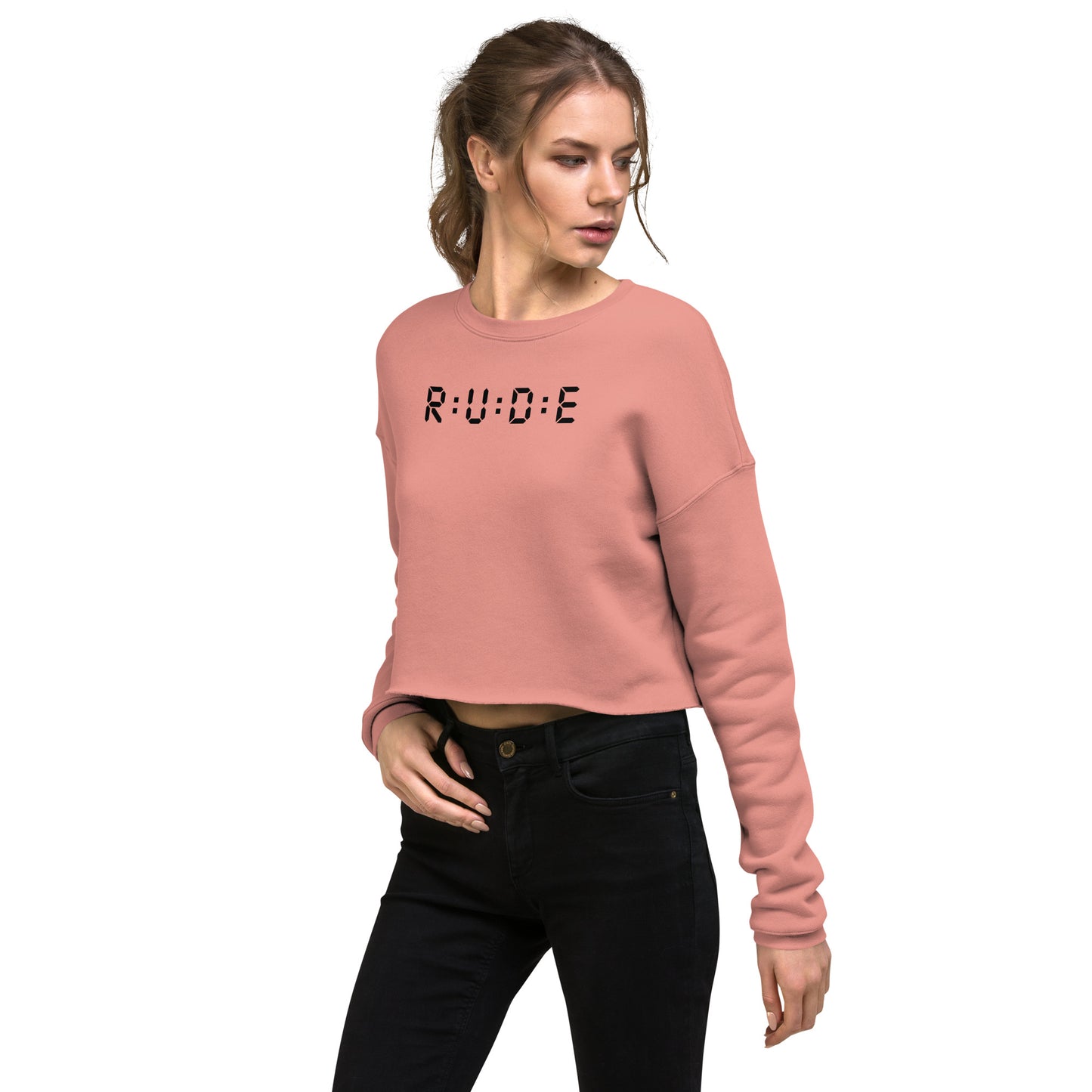 Crop Sweatshirt with Embroidered Logo.
