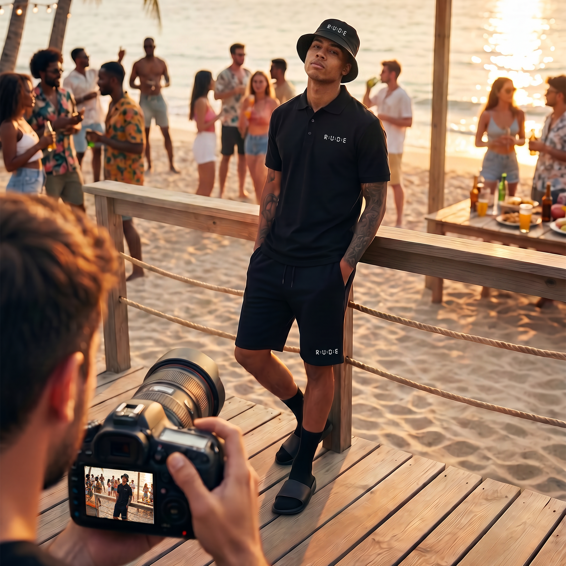 Men's fleece shorts in Black – premium streetwear shorts | Rude Attire
