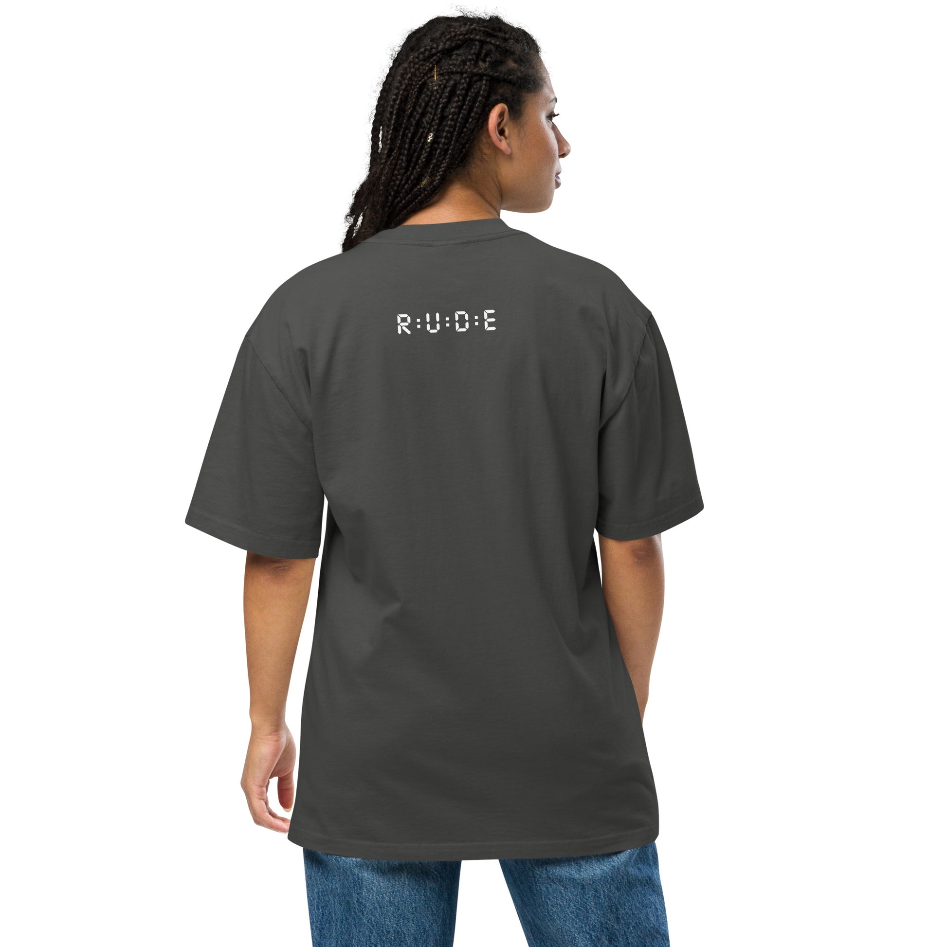 Unisex Oversized Faded T-Shirt faded coal. Washed Streetwear Tee | Rude Attire