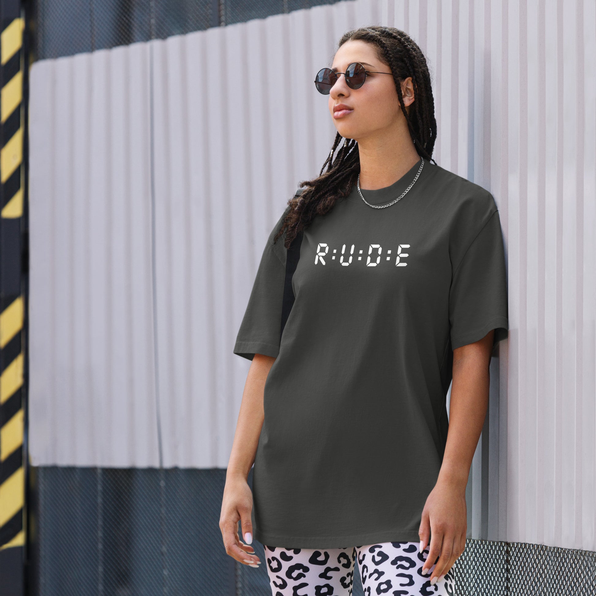 Unisex Oversized Faded T-Shirt faded coal. Washed Streetwear Tee | Rude Attire
