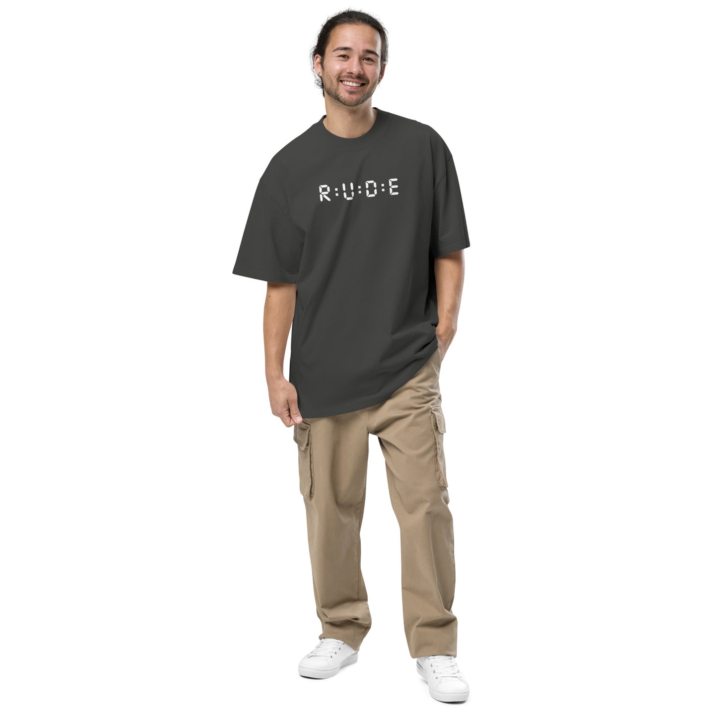 Unisex Oversized Faded T-Shirt faded coal. Washed Streetwear Tee | Rude Attire