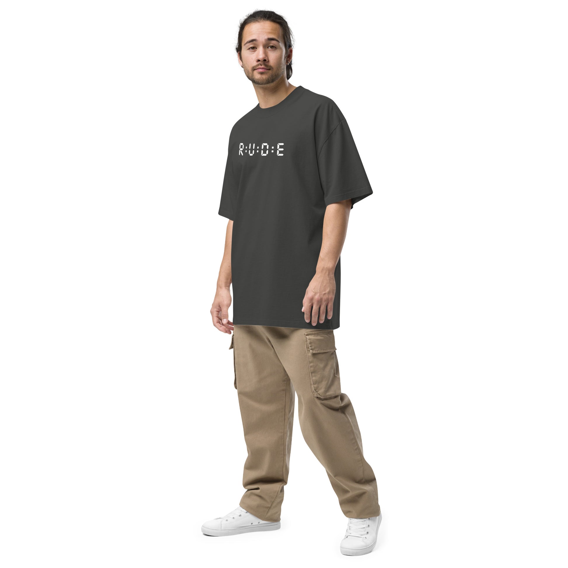 Unisex Oversized Faded T-Shirt faded coal. Washed Streetwear Tee | Rude Attire