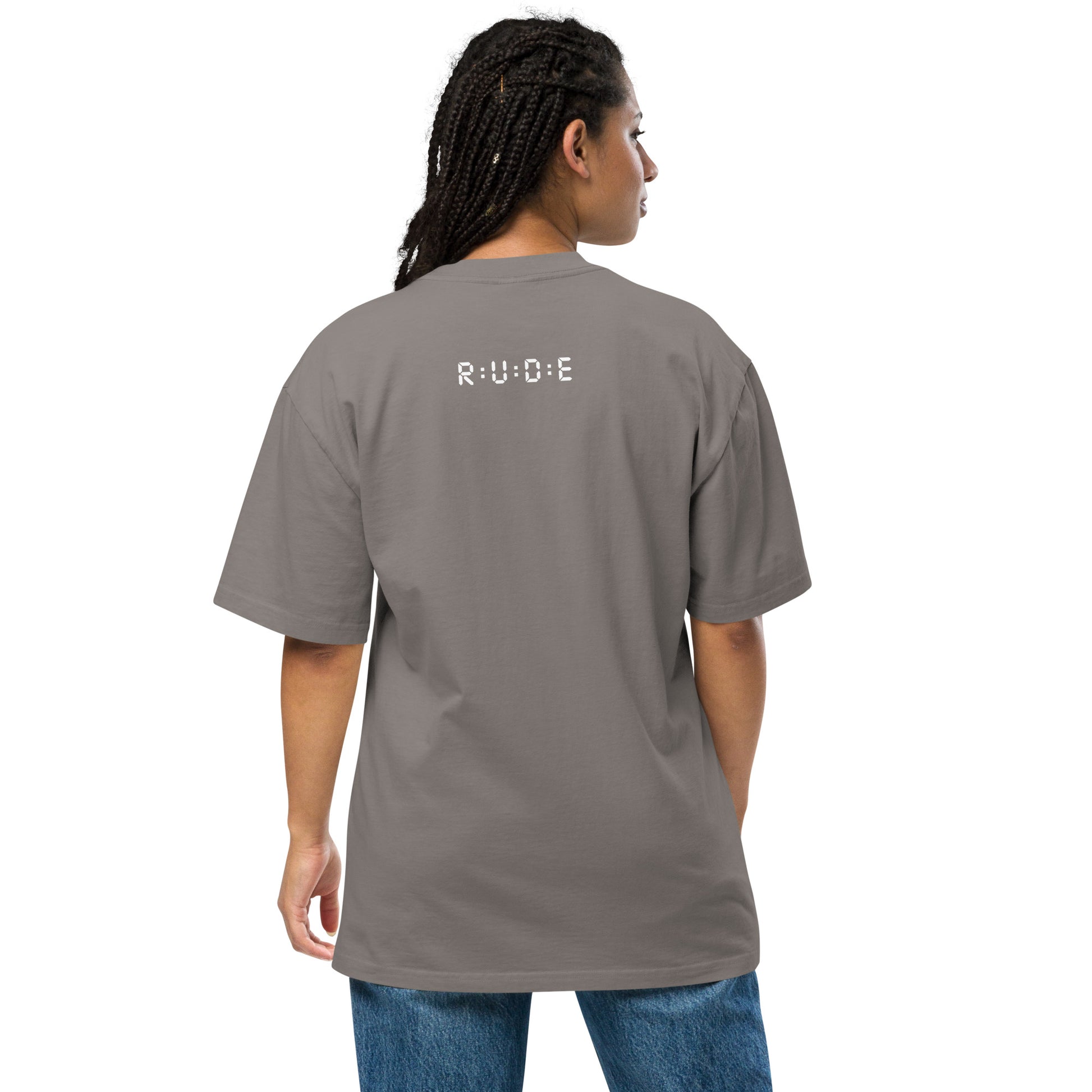 Unisex Oversized Faded T-Shirt faded grey. Washed Streetwear Tee | Rude Attire