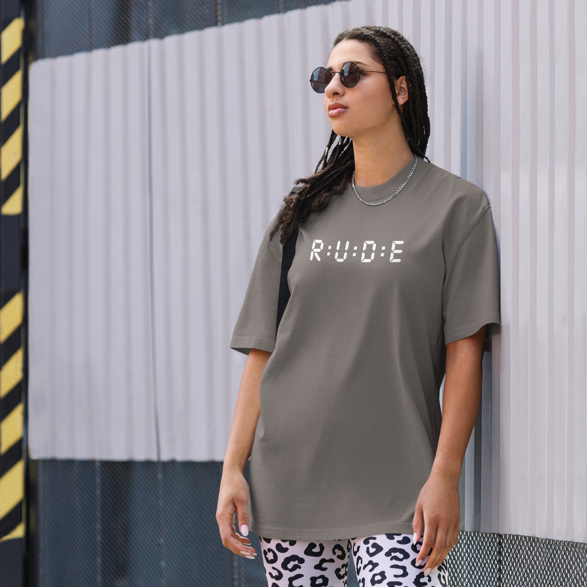 Unisex Oversized Faded T-Shirt faded grey. Washed Streetwear Tee | Rude Attire
