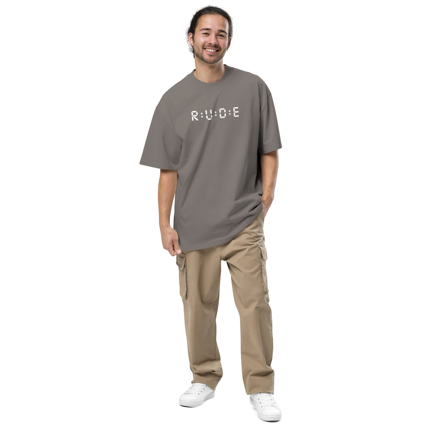 Unisex Oversized Faded T-Shirt faded grey. Washed Streetwear Tee | Rude Attire