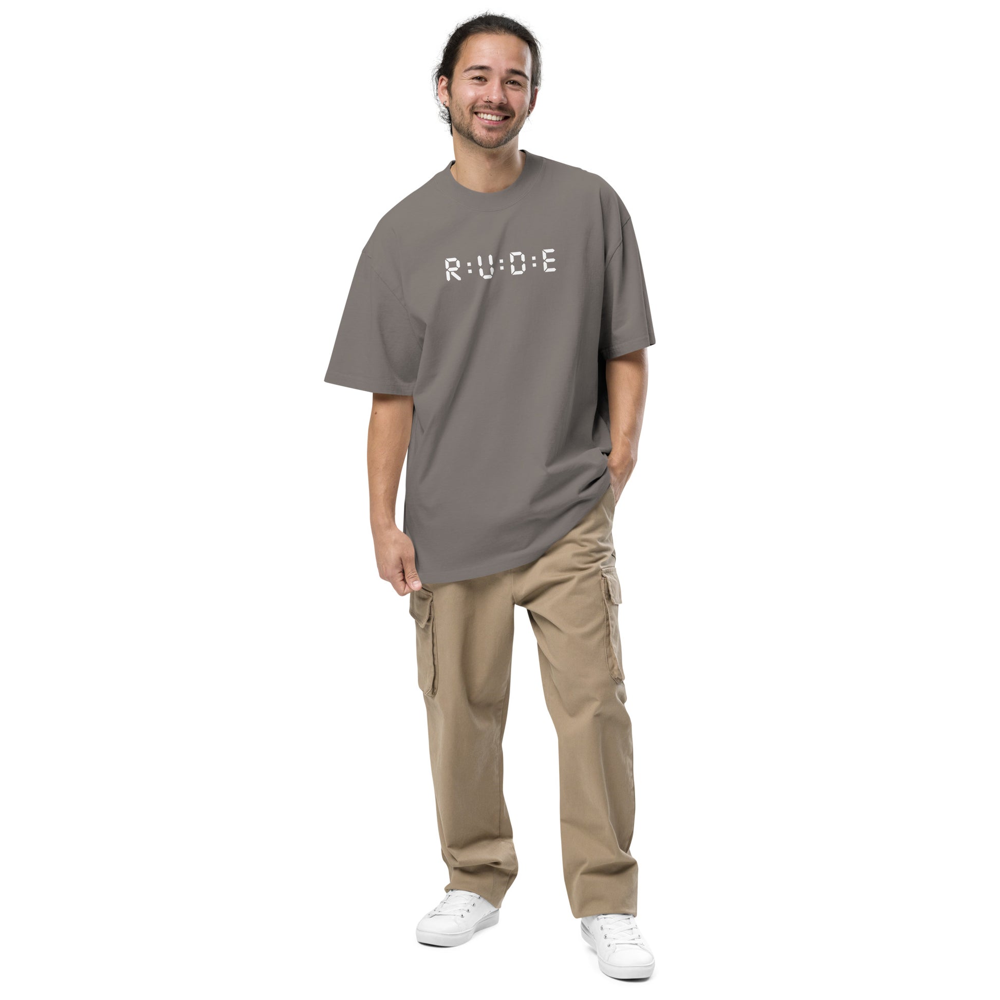Unisex Oversized Faded T-Shirt faded grey. Washed Streetwear Tee | Rude Attire