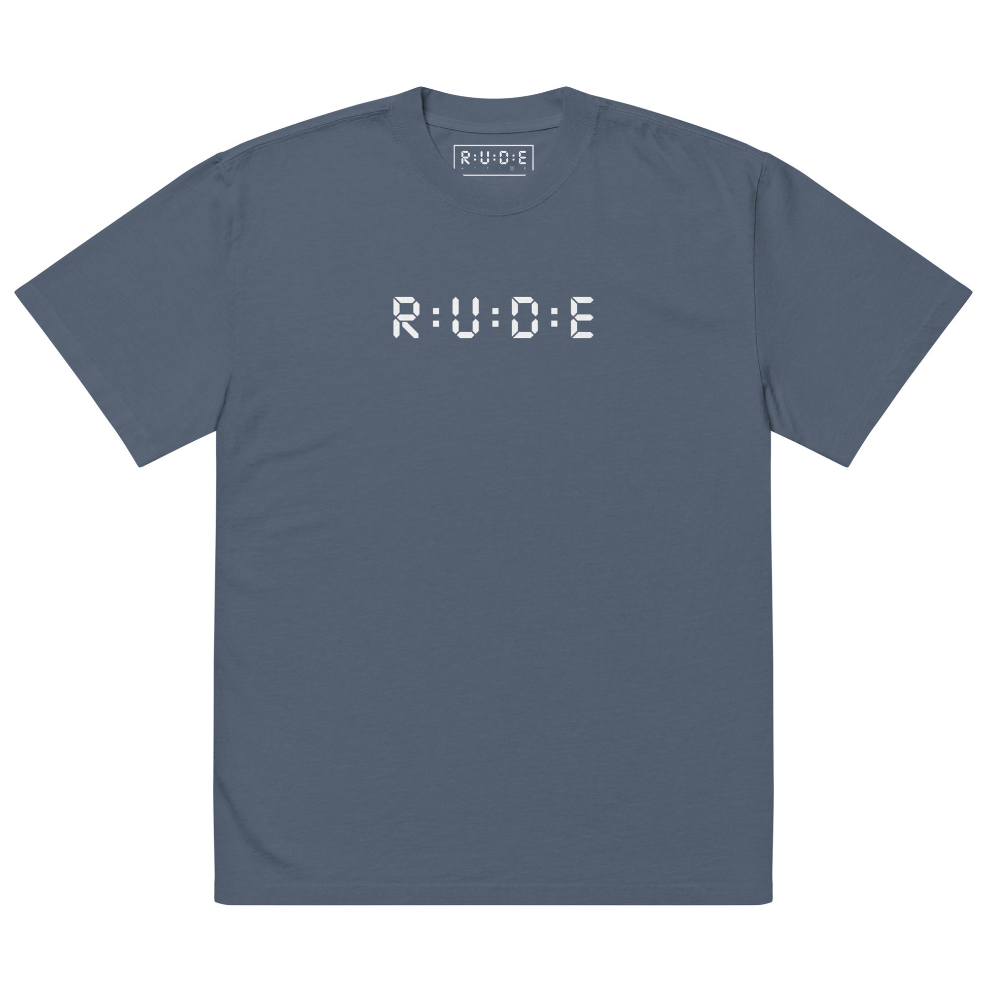 Unisex Oversized Faded T-Shirt faded indigo. Washed Streetwear Tee | Rude Attire