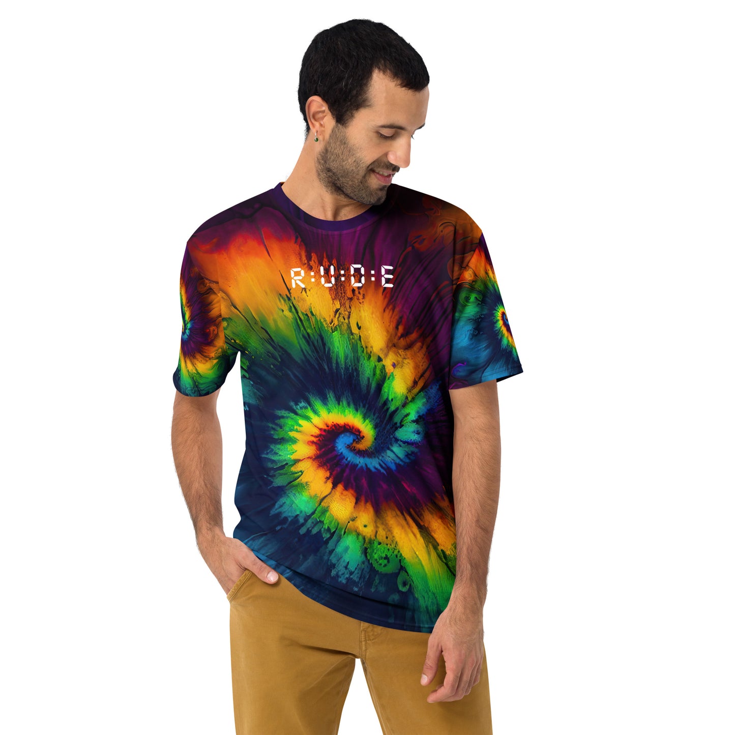Men's Tropical Print Recycled Crew Neck Regular fit T-Shirt - a good match with Tropical Print Swim Trunks