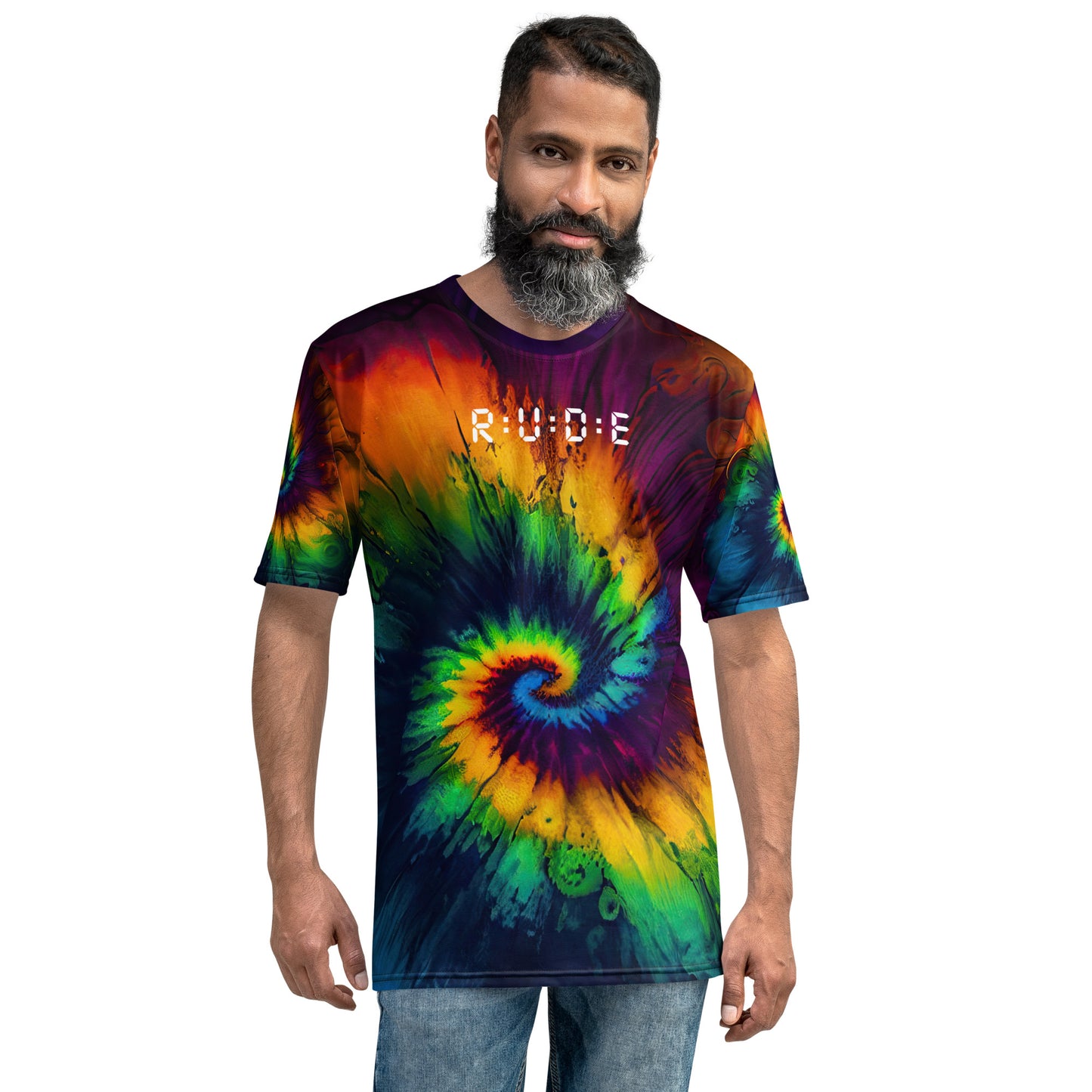 Men's Tropical Print Recycled Crew Neck Regular fit T-Shirt - a good match with Tropical Print Swim Trunks