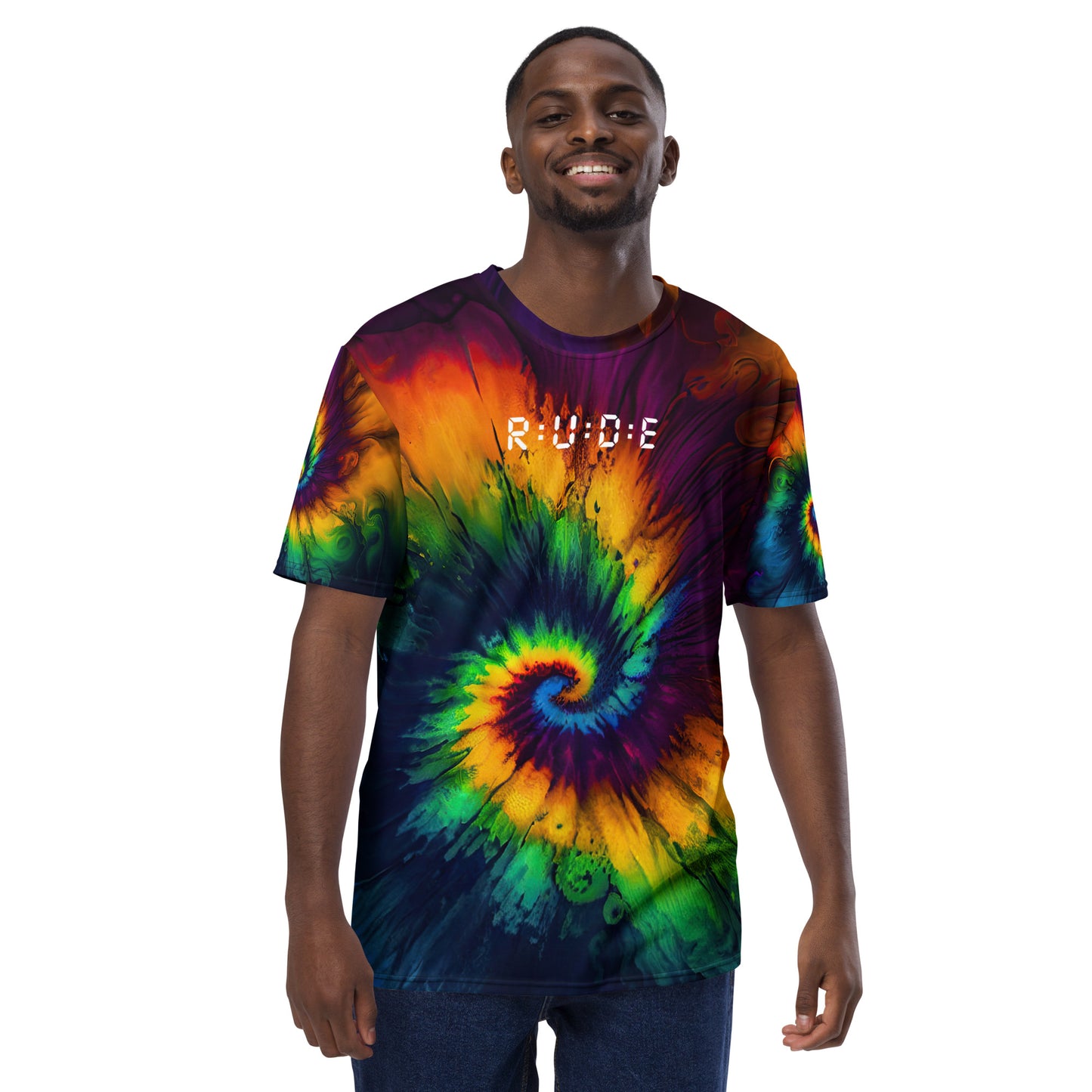 Men's Tropical Print Recycled Crew Neck Regular fit T-Shirt - a good match with Tropical Print Swim Trunks