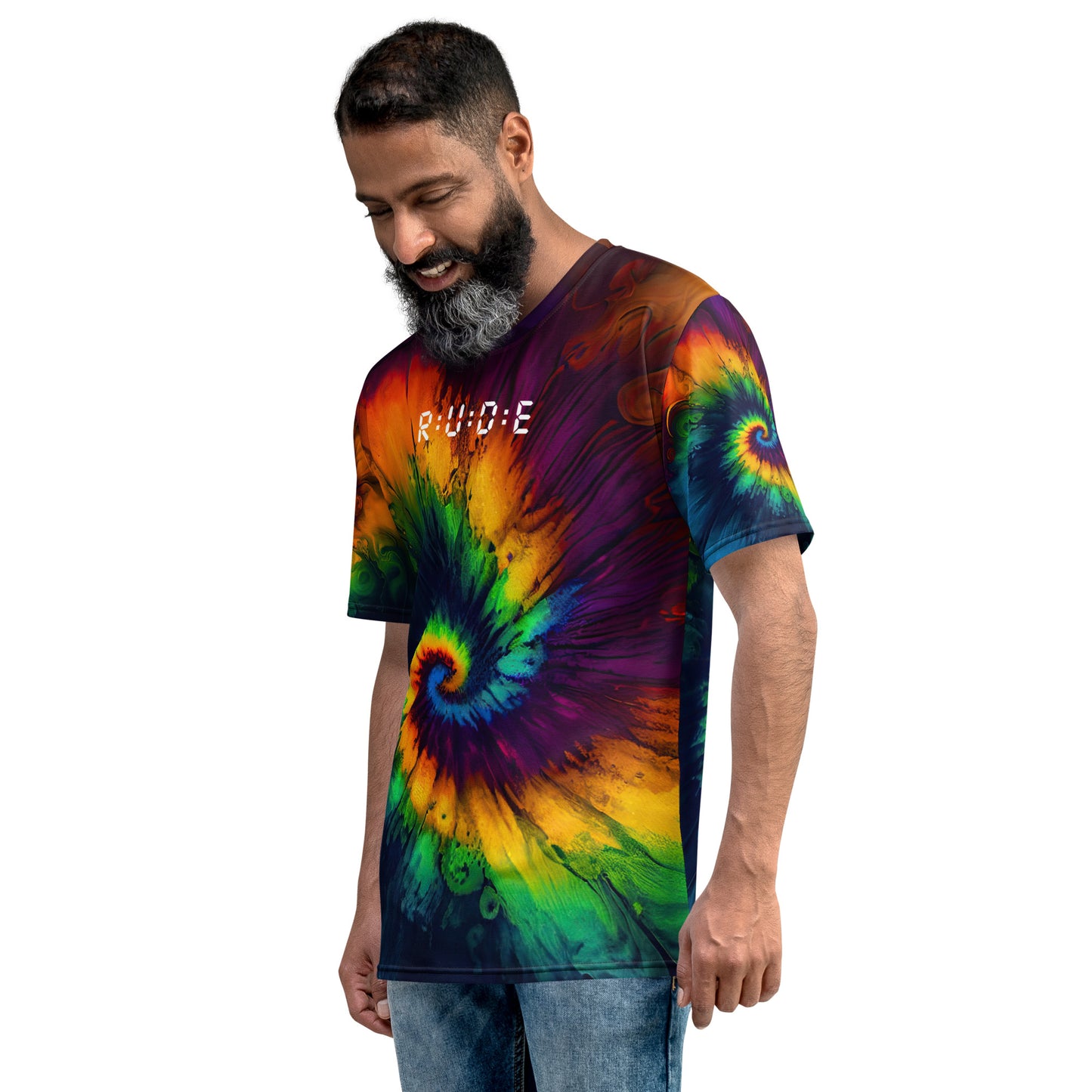 Men's Tropical Print Recycled Crew Neck Regular fit T-Shirt - a good match with Tropical Print Swim Trunks