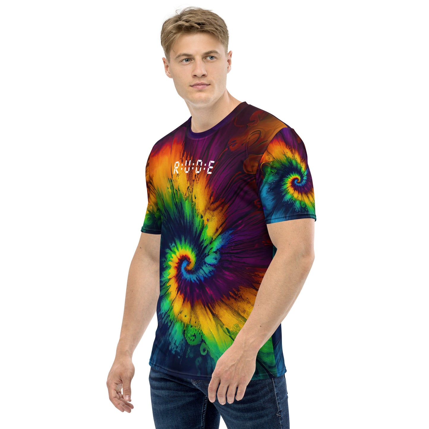 Men's Tropical Print Recycled Crew Neck Regular fit T-Shirt - a good match with Tropical Print Swim Trunks