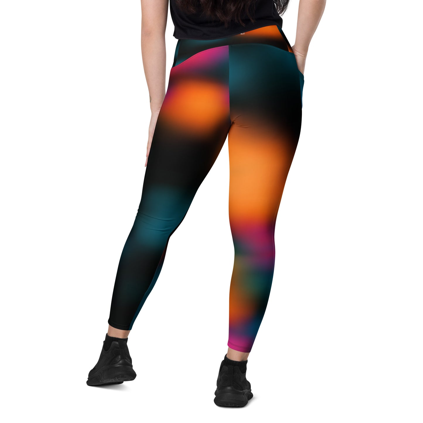Active Leggings with Pockets (Black & Solar Print)