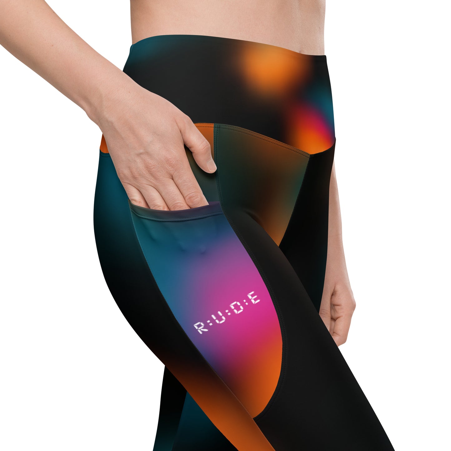 Active Leggings with Pockets (Black & Solar Print)