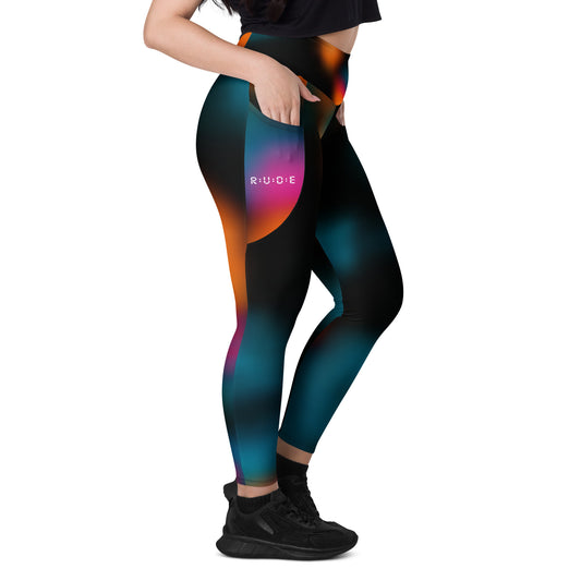 Active Leggings with Pockets (Black & Solar Print)