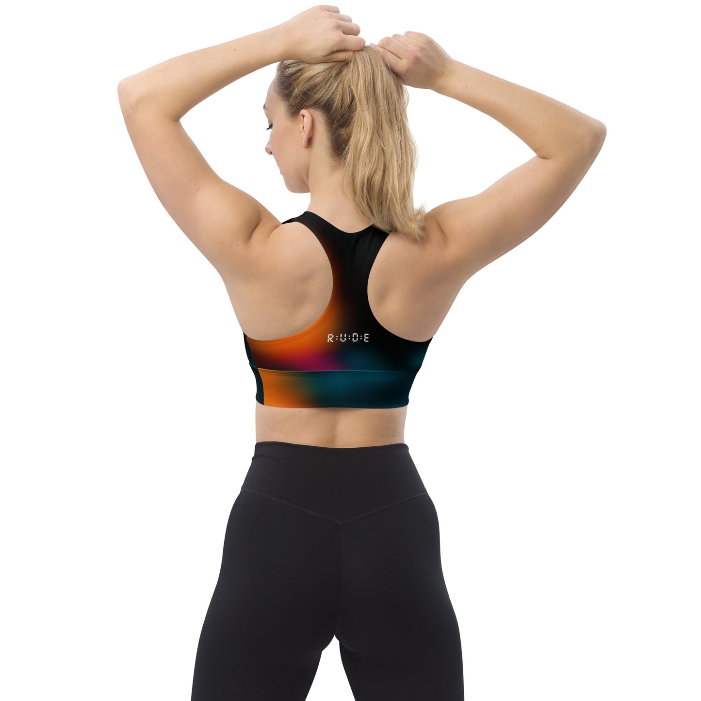 Active Longline sports bra (Solar print) goes perfectly with our Active Leggings with pockets -'Recycled'