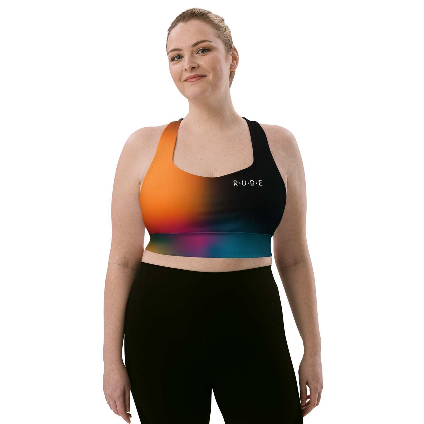 Active Longline sports bra (Solar print) goes perfectly with our Active Leggings with pockets -'Recycled'