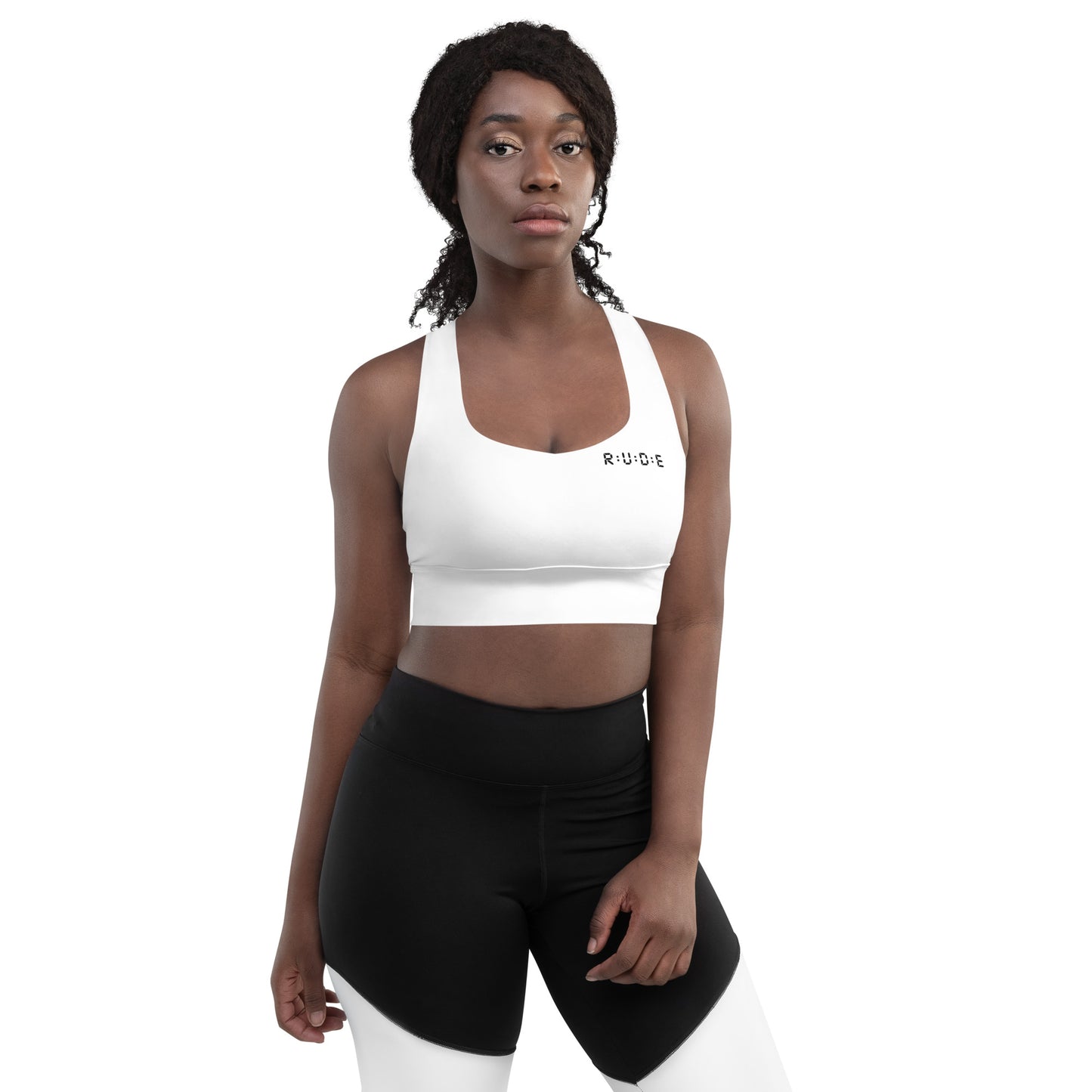 Longline sports bra in white (a perfect match with our Sports Leggings).