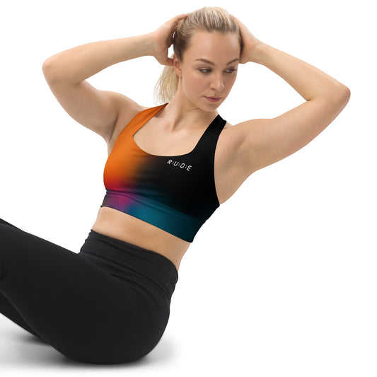 Active Longline sports bra (Solar print) goes perfectly with our Active Leggings with pockets -'Recycled'