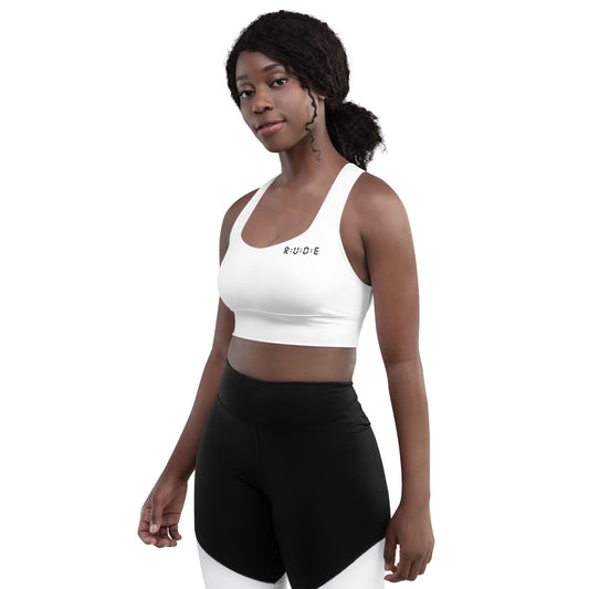 Longline sports bra in white (a perfect match with our Sports Leggings).