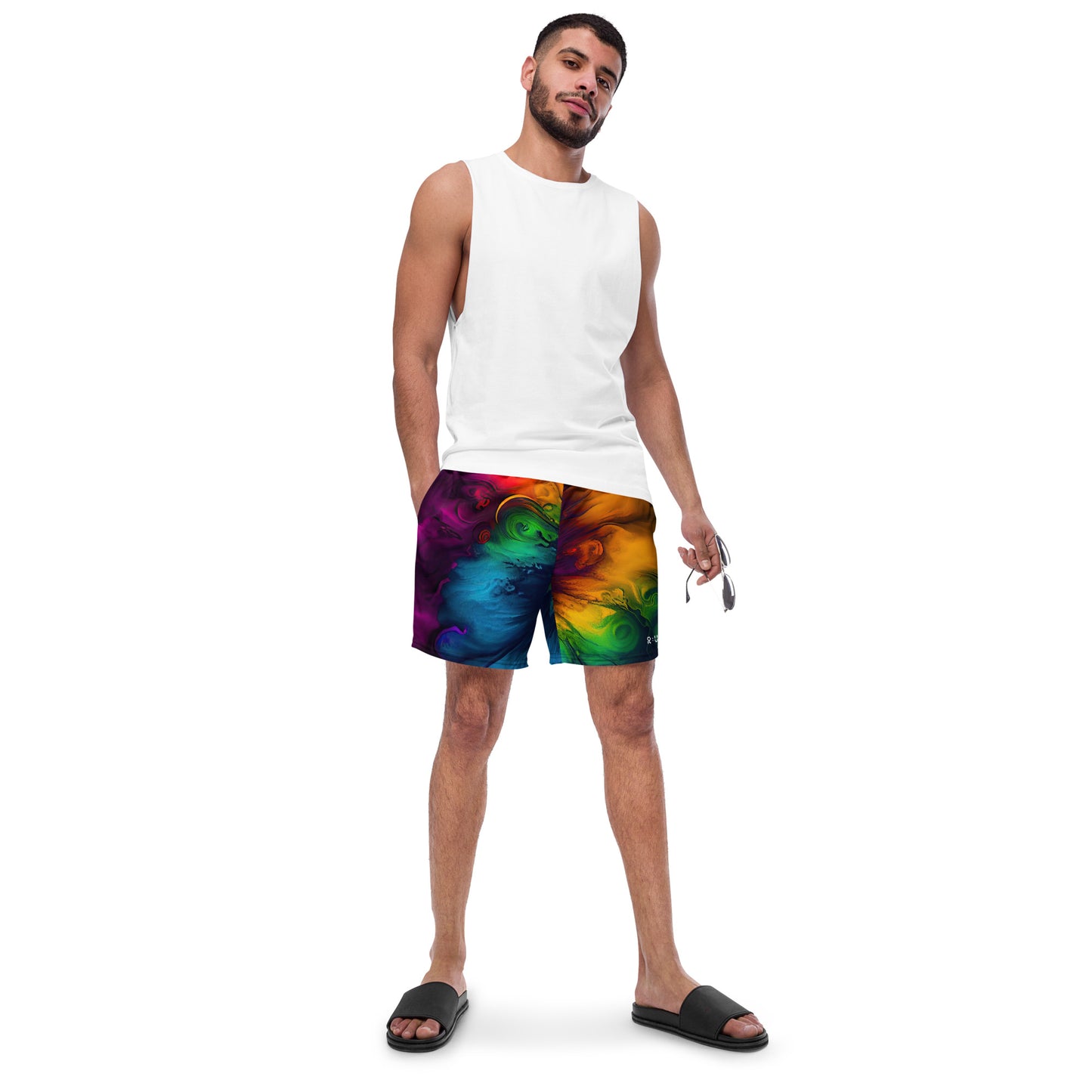 Men's Tropical Print Recycled Swim Trunks - look out for Tropical Print Crew Neck T-Shirt.